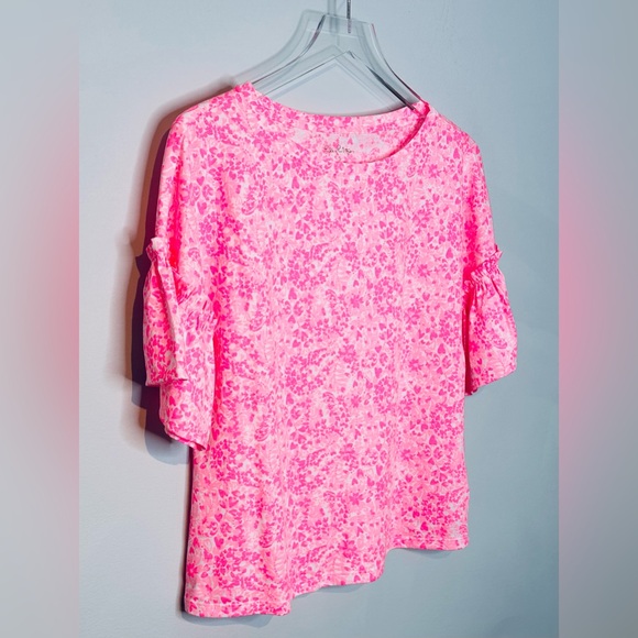 Lilly Pulitzer Ziva White Pink Shandy Invest A Gator Cotton Knit Top Shirt - Picture 5 of 14